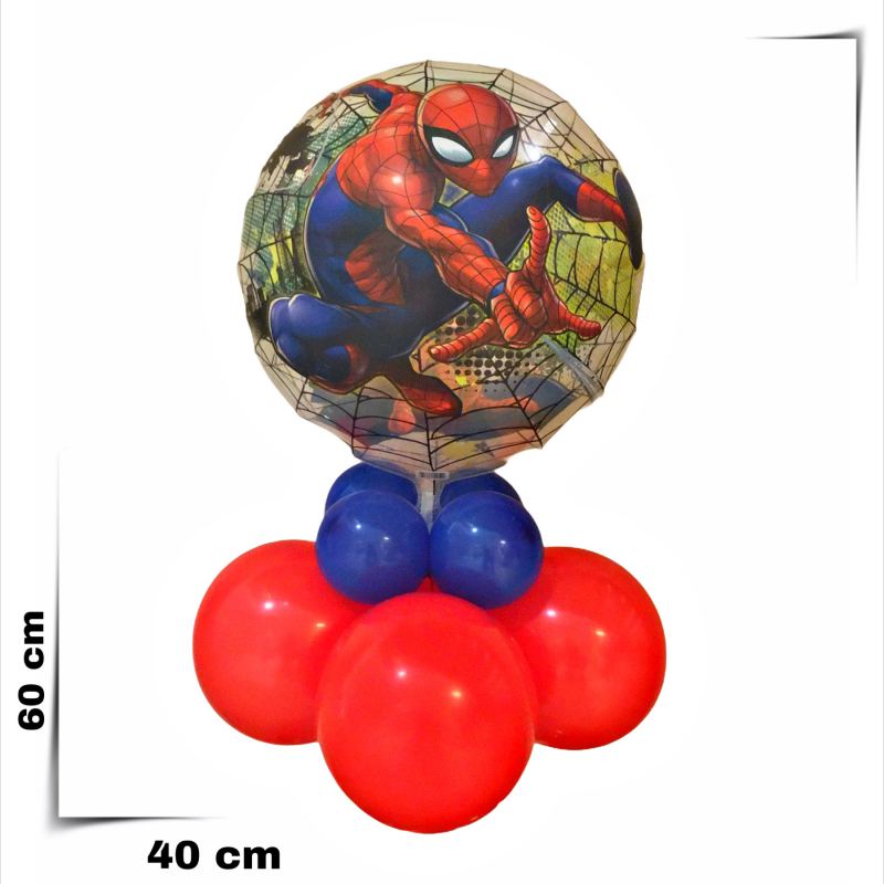 Borsa di 5 palloncini spiderman colori assortiti di 23 cm