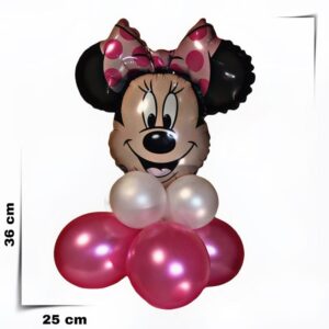 Composizione di palloncini centrotavola a cuore Minnie